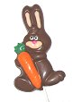 Chocolate Bunny with Carrot Lollipop