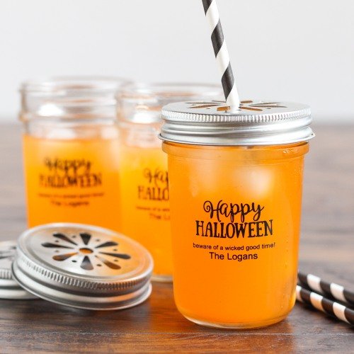 Halloween Party Supply Guide - Personalized Halloween Party Printed Glass Mason Jars