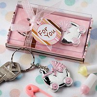 Baby Girl Shower Party Favours - Baby Carriage Key Chain Favours