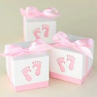 Baby Girl Shower Party Favours - Baby Feet Favour Boxes