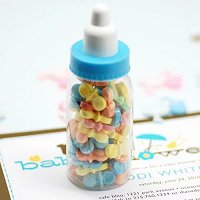 Baby Boy Shower Party Favours - Mini Plastic Baby Bottle Favour