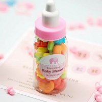 Baby Girl Shower Party Favours - Mini Plastic Baby Bottle Favour