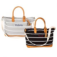 Mother's Day Gift Guide - Personalized Striped Canvas Weekender
