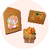 Ribbed natural kraft favour boxes