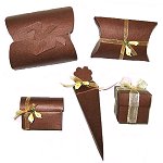Chocolate Linen Favour Boxes
