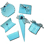 Blue Linen Favour Boxes