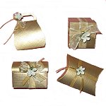 Gold Linen Favour Boxes