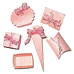 Pink Linen Favour Boxes