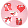 White and Red Linen Favour Boxes