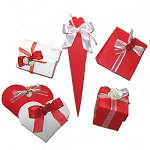 White and Red Linen Favour Boxes