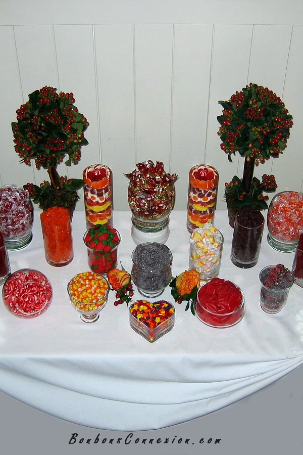 Fall season wedding candy bar