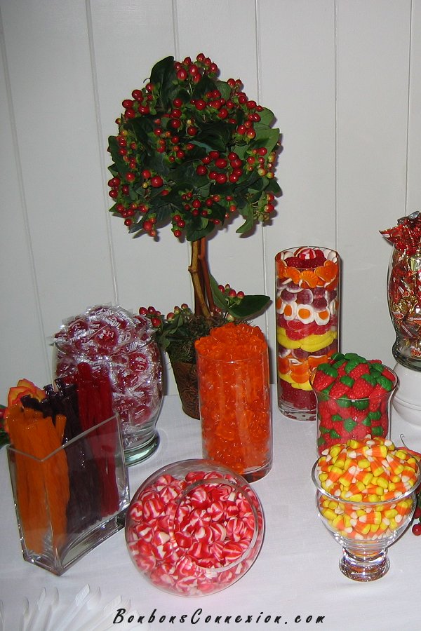 Fall season wedding candy bar