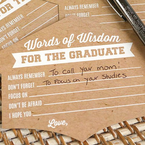Graduation Party and Gift Guide - Graduation Cap Shaped Advise Cards