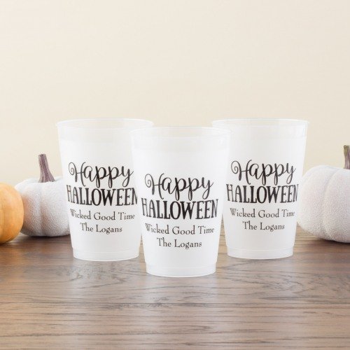 Halloween Party Supply Guide - Personalized Halloween Party Frosted Plastic Cups