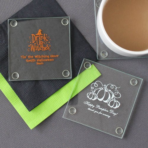 Halloween Party Supply Guide - Personalized Halloween Party Glass Coasters