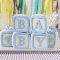 Baby Boy Shower Party Favours - Baby Blocks White Chocolate Covered Oreo Cookies