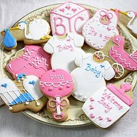 Baby Girl Shower Party Favours - Custom Designed Baby Shower Cookies